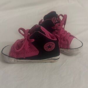 Converse baby Pink and Black High-Top Sneakers